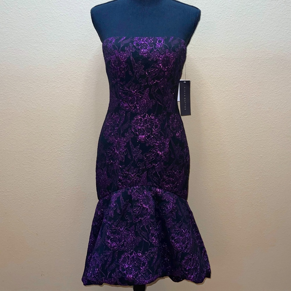 Embroidered Fishtail Midi Dress
